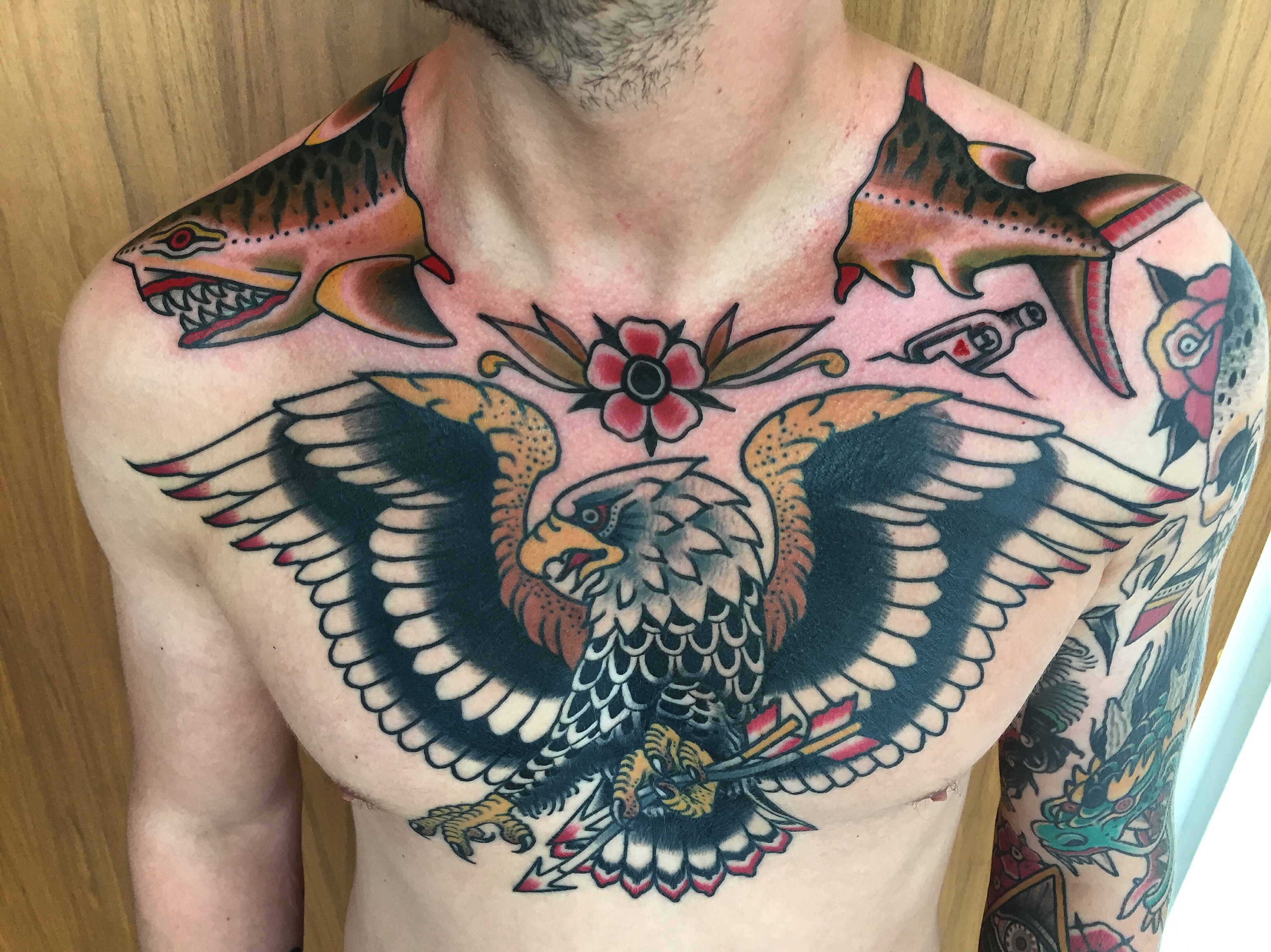 Looking for an artist in AustinTx for a phoenix chest piece. Found this  amazing piece by @maryline_black on IG that I love the style of. I've  always seen a phoenix in my