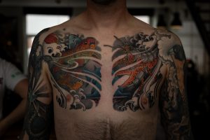 Japanese chest tattoo